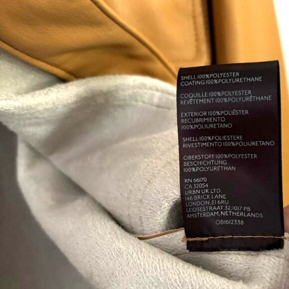 Anthropologie Maeve Faux Leather Camel/Tan Oversized Jacket Shirt NWOT - Picture 9 of 16